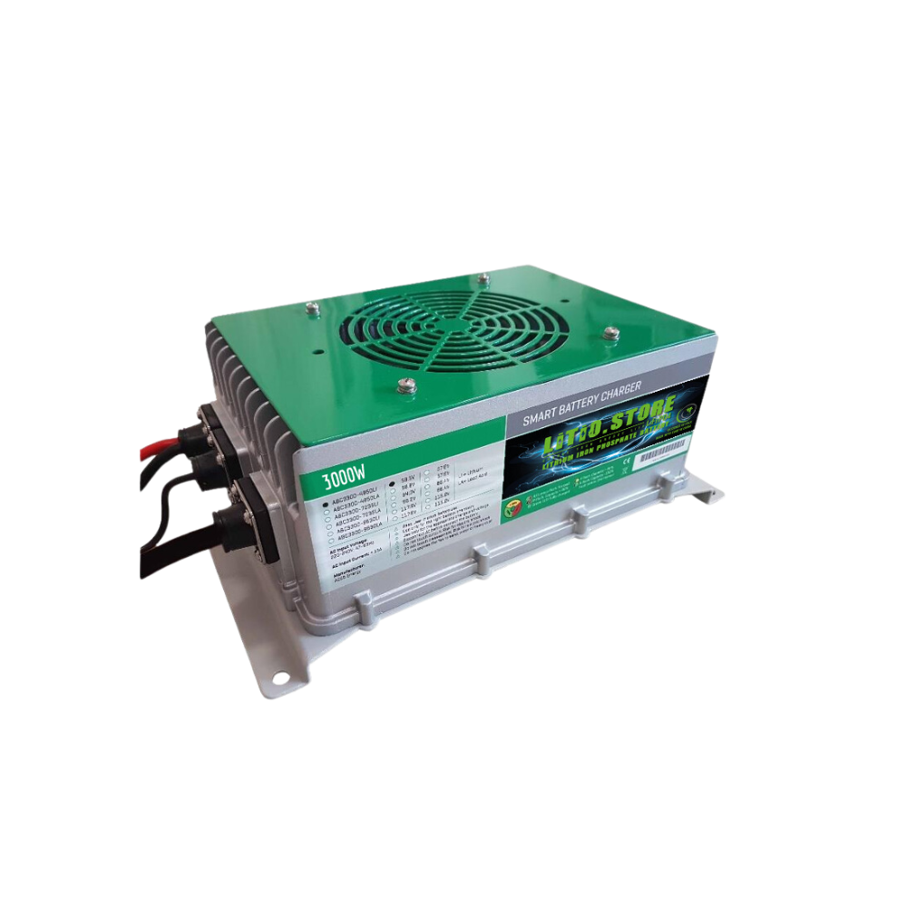 LS4855TW 48V 55A 57.6V 3000W Type 2 Lithium Battery Charger Waterproof IP67 LiFePo4 batteries